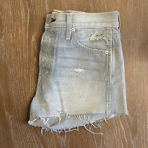 AMO Tomboy Ticking Stripe denim short